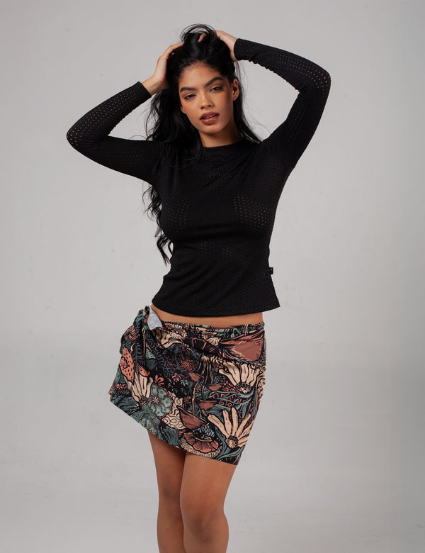 PIT Long Sleeve Camibuso Black Woman