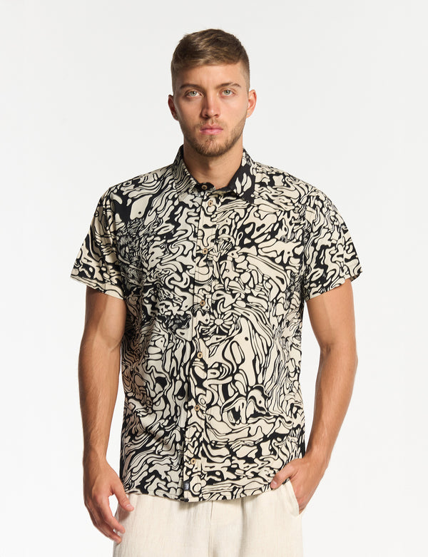 Pareidolia Regular Fit Shirt Black + Ecru Men
