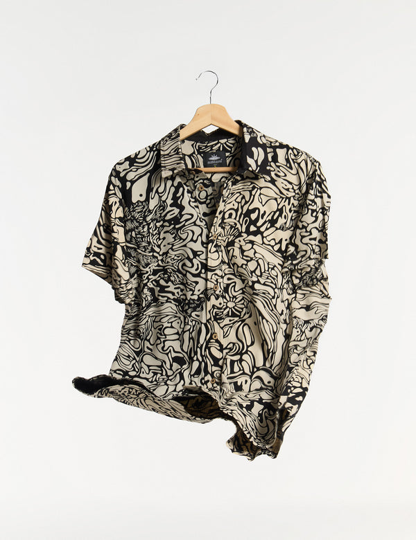 Pareidolia Regular Fit Shirt Black + Ecru Men
