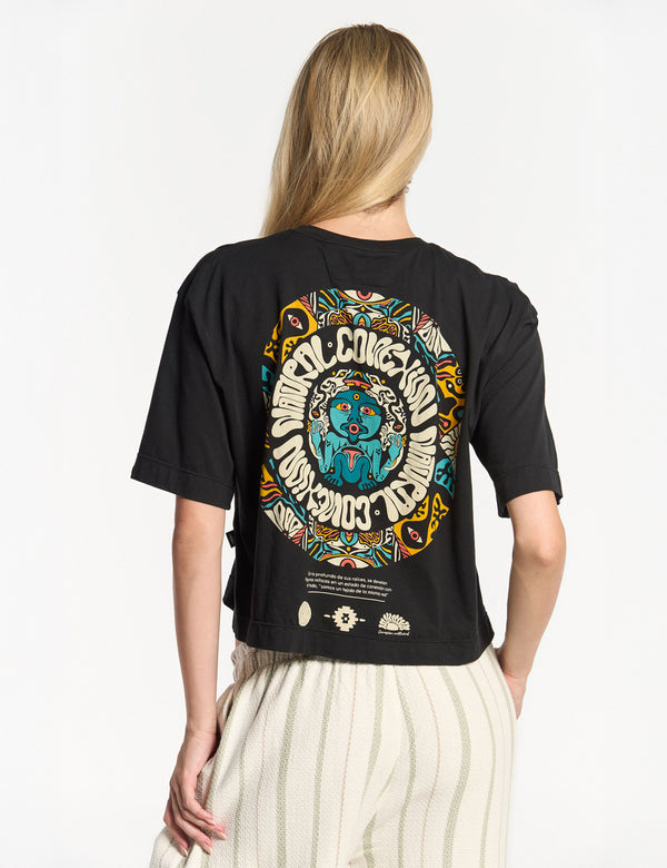 Women's Black Woody Oversize T-Shirt