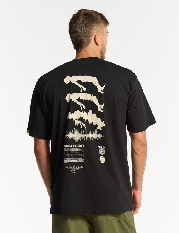 Men's Oversized Solfeggio Black T-Shirt