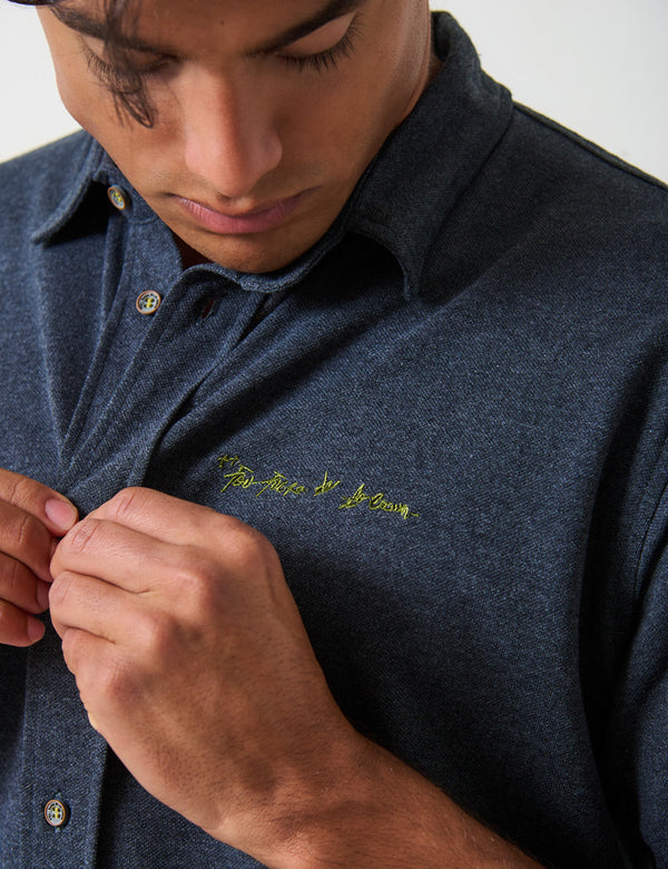 Mercurio Men Regular Fit Dark Gray Shirt