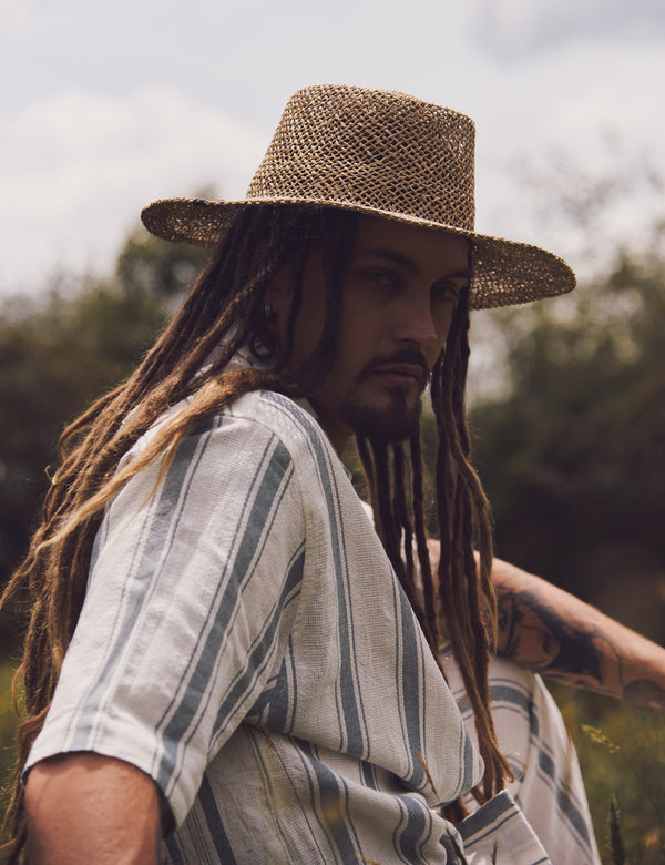 Men’s Surf Line Raw + Green Short-Sleeve Sport Collar Shirt