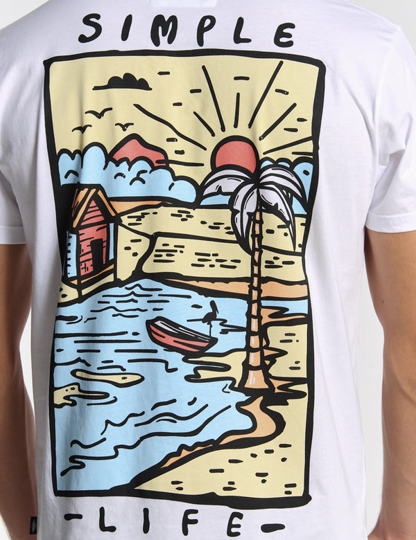 Simple life regular fit white T-shirt