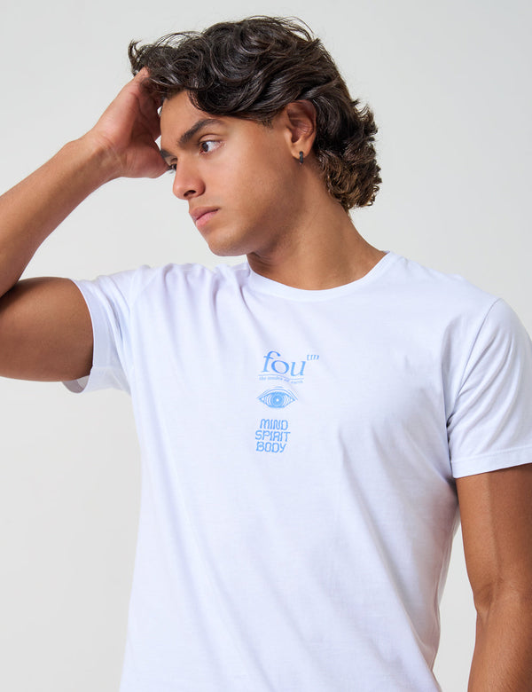 Mudra Men Regular Fit white T-shirt