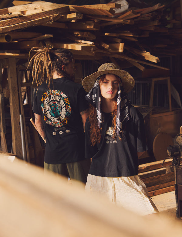 Women's Black Woody Oversize T-Shirt