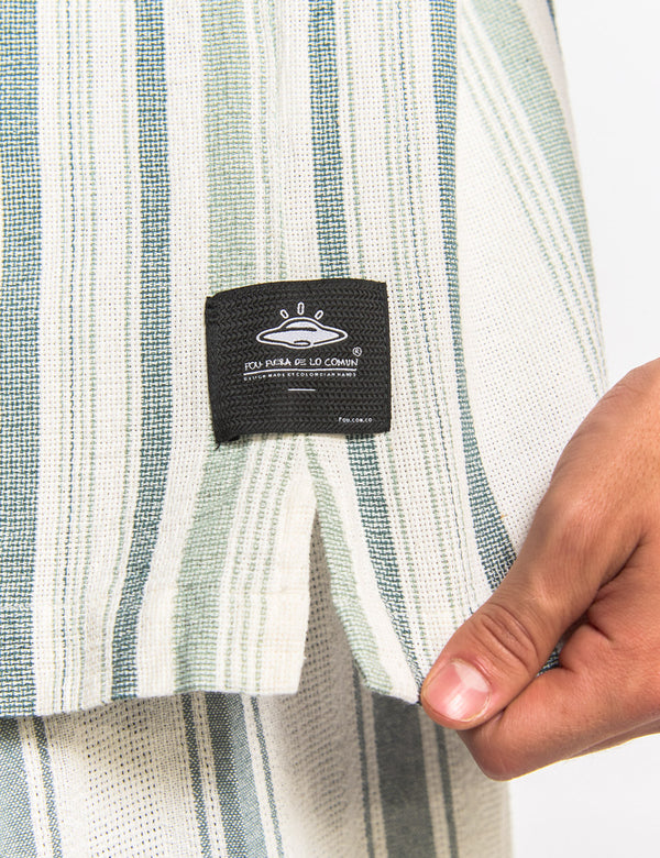 Men’s Surf Line Raw + Green Short-Sleeve Sport Collar Shirt