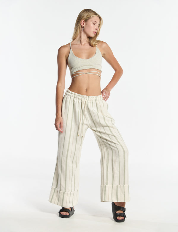 Palazzo Pants Raw Root + Green Women