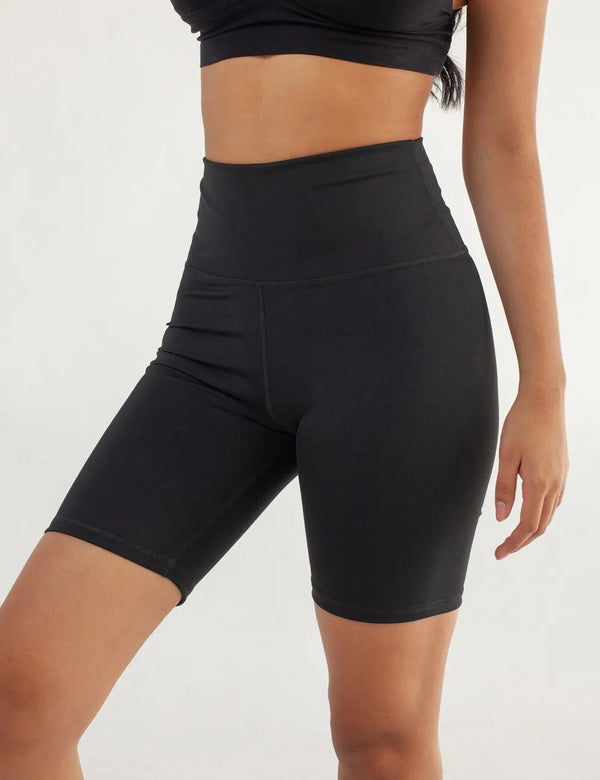 Black High Waisted Bike Short for Women