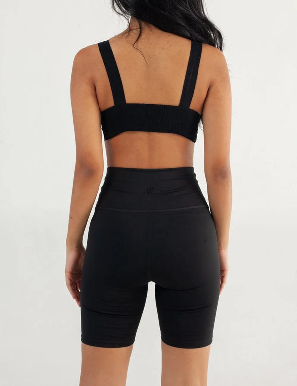 Black High Waisted Bike Short for Women