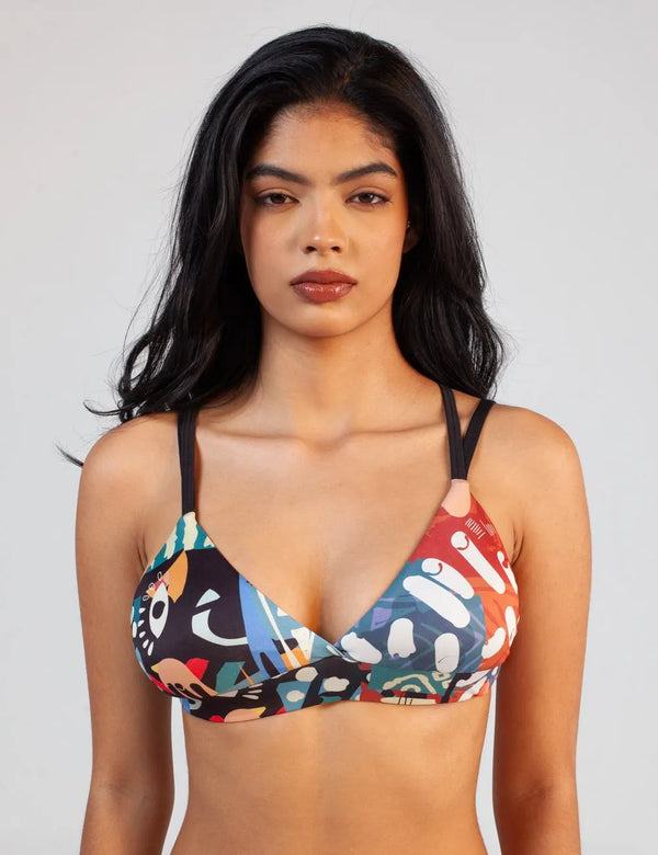 Roots Multicolored Women´s Triangle Bra Top