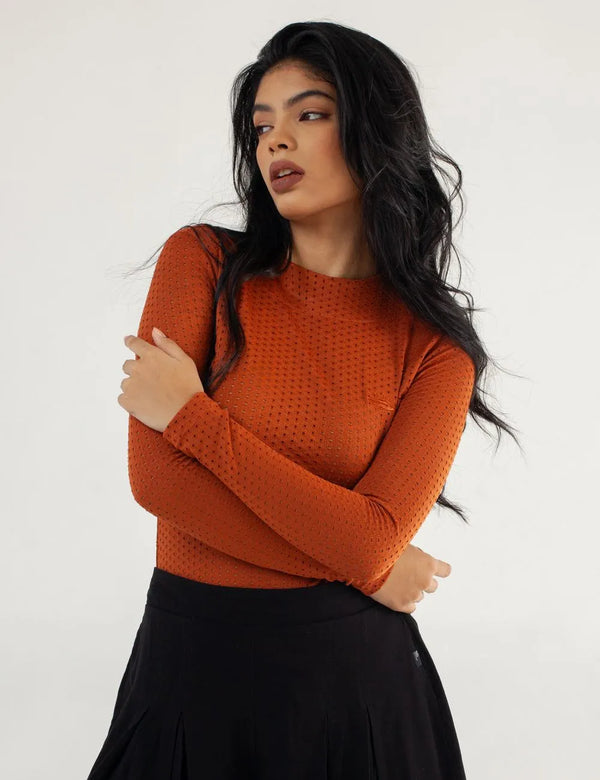 Hole terracotta Long Sleeve Women´s Sweatshirt