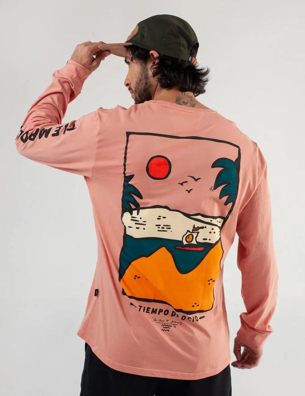 Tiempo de Ocio Men's Regular Fit Salmon Sweatshirt