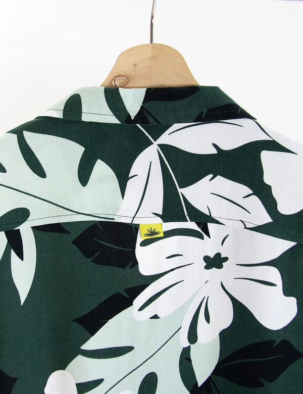 Monstera Men's Jade Green Short Sleeve Sport Collar Shirt