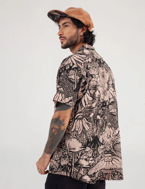 Landsky Coral Men's Short Sleeve Sport Collar Shirt