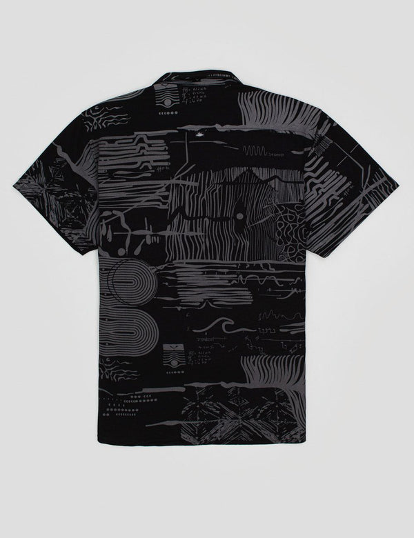 Men’s Sinestesia Black Short-Sleeve Sport Collar Shirt