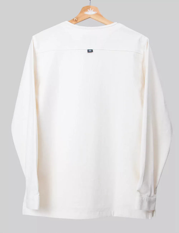 Sage Men's  Ecru Long Sleeve Sport Collar Shirt