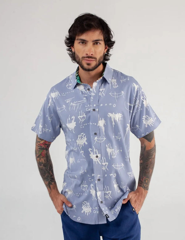 Le Panto Regular Fit Light Blue Shirt Men