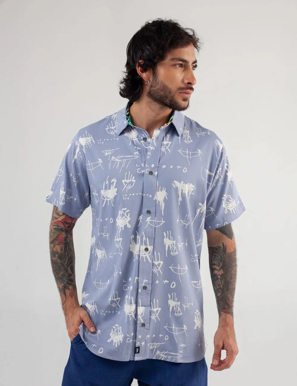 Le Panto Regular Fit Light Blue Shirt Men