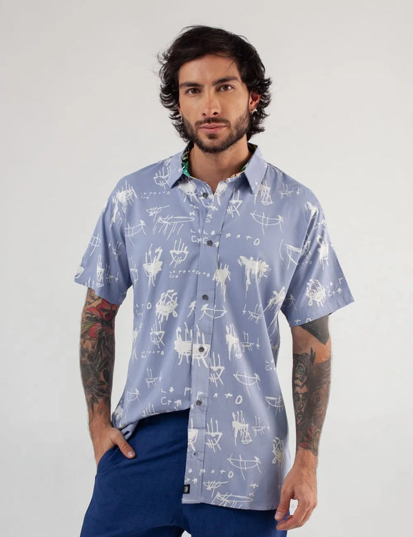 Le Panto Regular Fit Light Blue Shirt Men