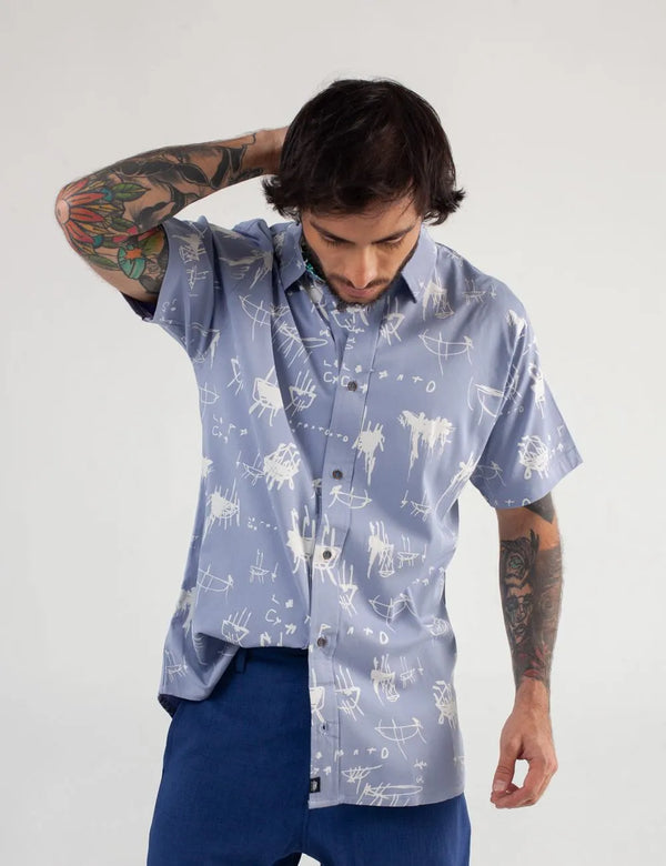 Le Panto Regular Fit Light Blue Shirt Men