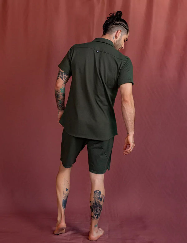 Urano Men Regular fit Green Shirt