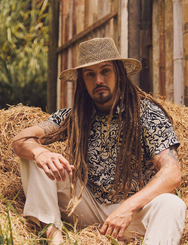 Pareidolia Regular Fit Shirt Black + Ecru Men