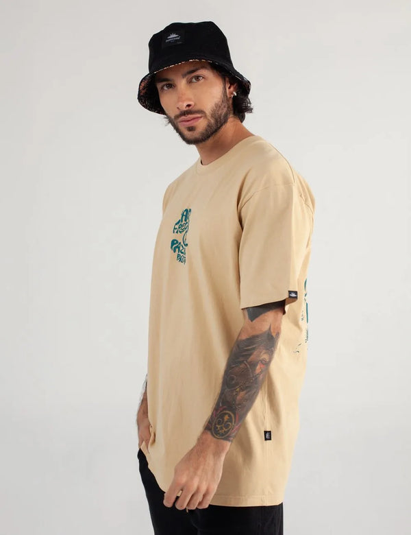 High Frequency Men's Oversized Sand T-Shirt