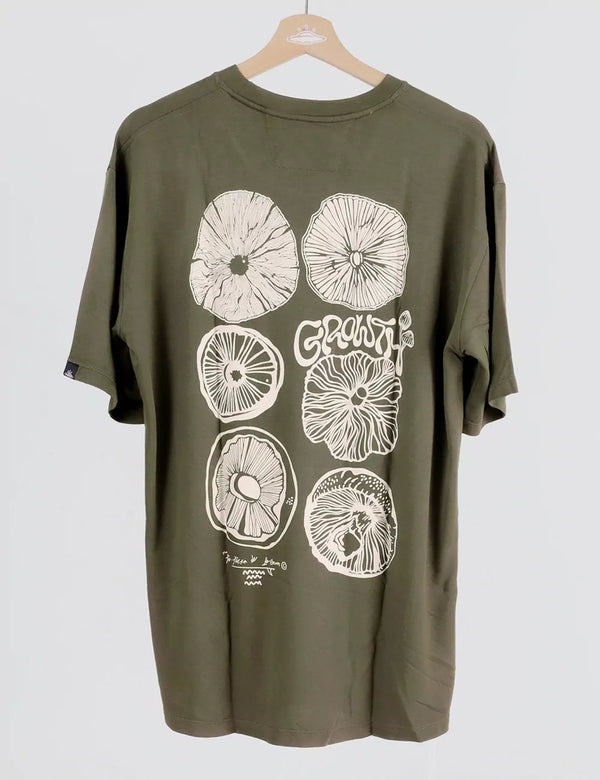 Growth Unisex Oversize Military Green T-Shirt