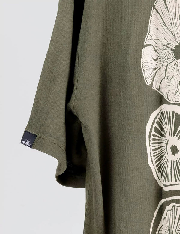 Growth Unisex Oversize Military Green T-Shirt