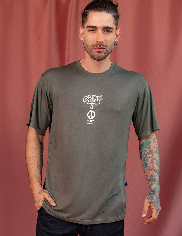Growth Unisex Oversize Military Green T-Shirt