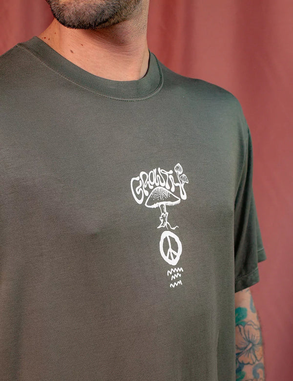 Growth Unisex Oversize Military Green T-Shirt