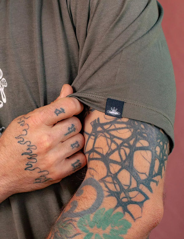 Growth Unisex Oversize Military Green T-Shirt