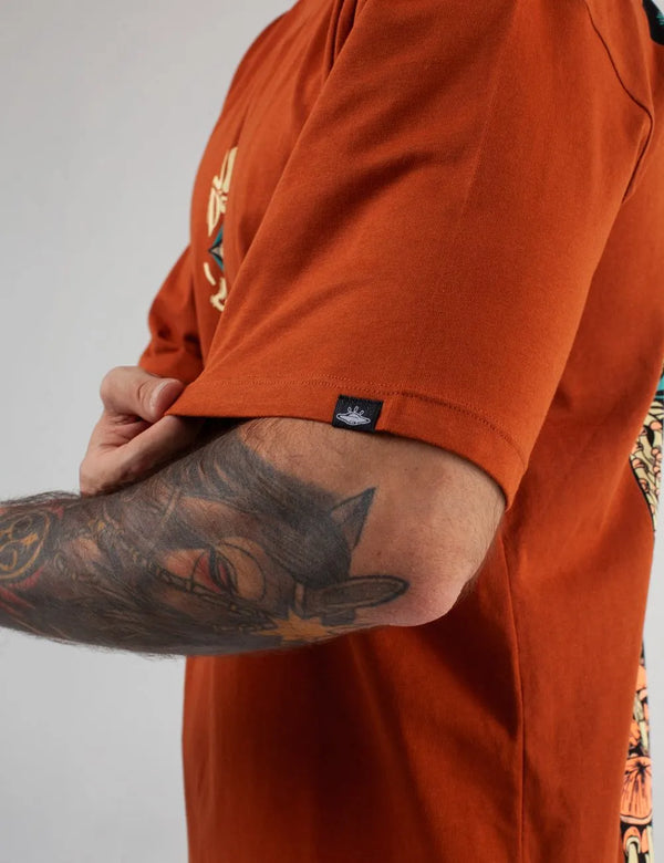 Men´s Oversize Ladder T-Shirt terracotta