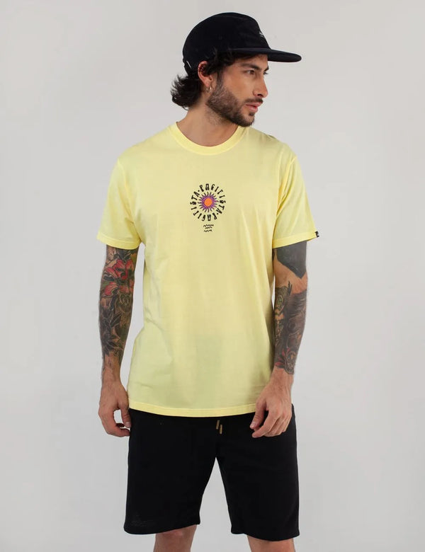 Pacifista Men's Regular Fit Yellow T-Shirt
