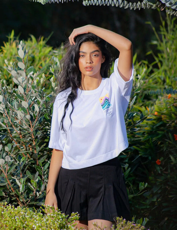 Live Cool Oversize white T-shirt Women