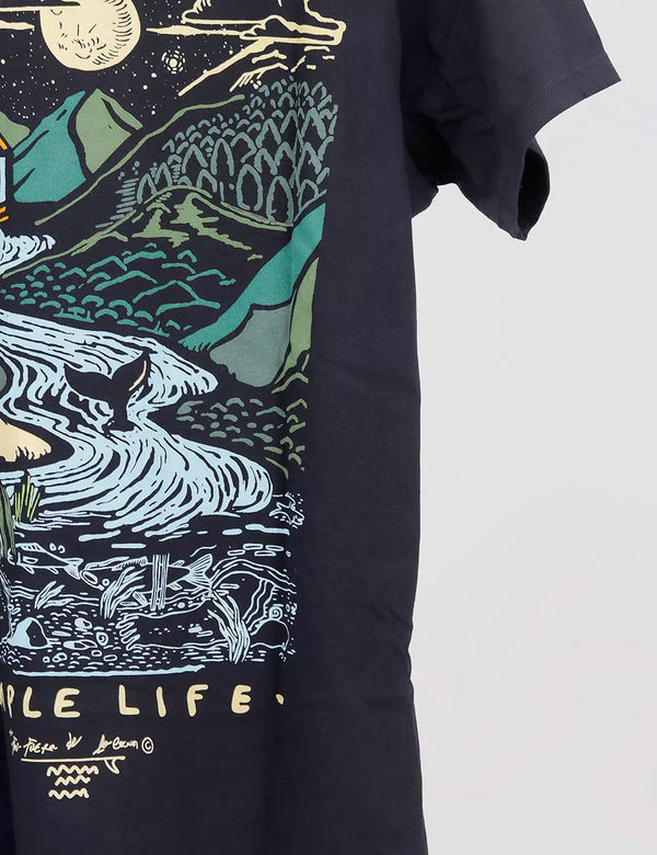 Mountain Life Regular fit black Unisex t-shirt