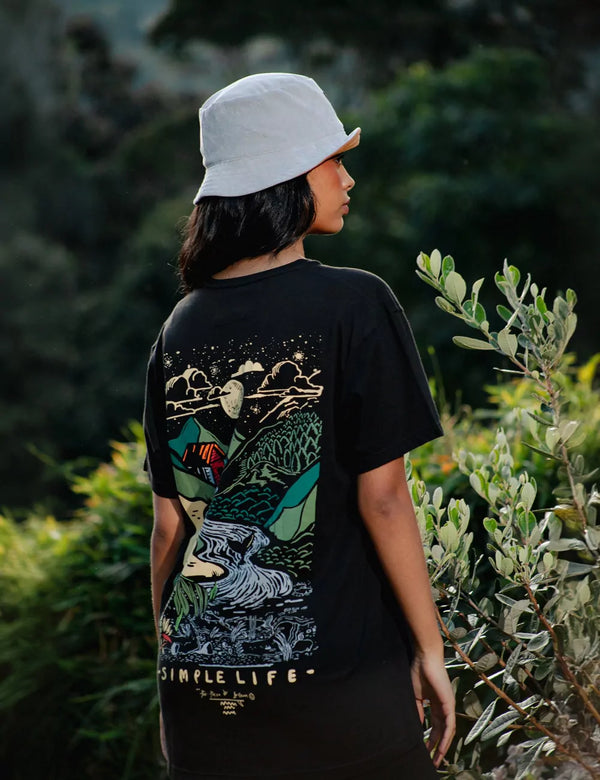 Mountain Life Regular fit black Unisex t-shirt