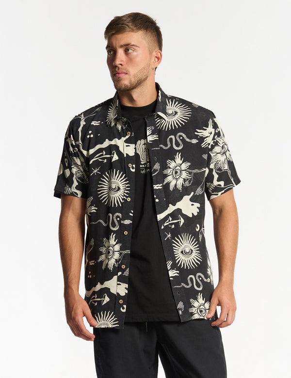 Regular Fit Chacras Shirt Black + Ecru Men