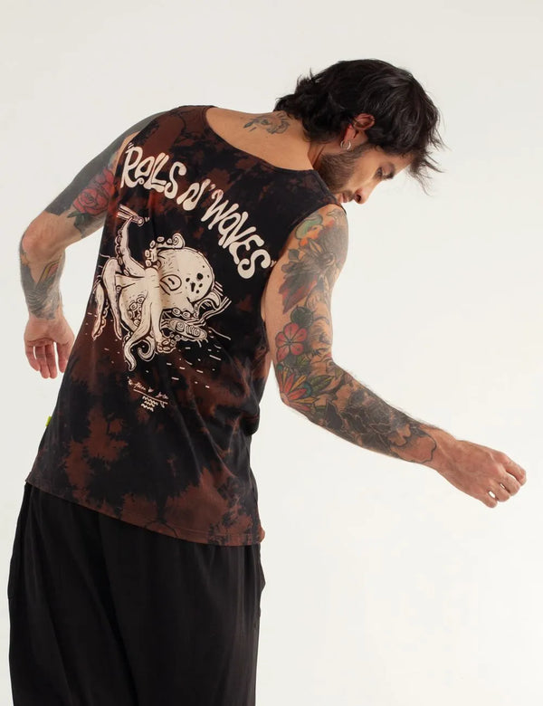 Oversize Tank Top Rolls N Waves black Unisex