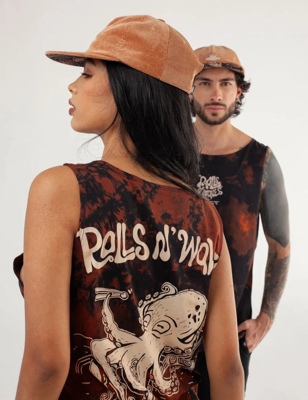 Oversize Tank Top Rolls N Waves black Unisex