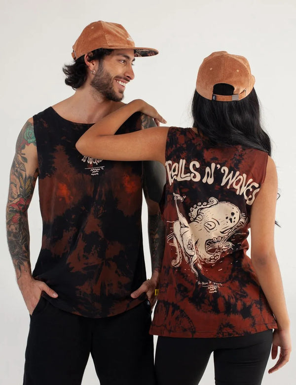 Oversize Tank Top Rolls N Waves black Unisex