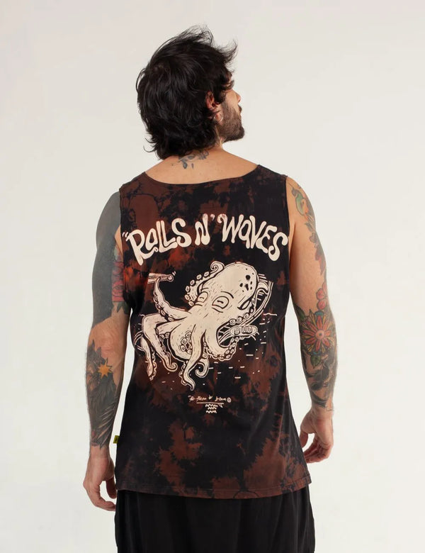 Oversize Tank Top Rolls N Waves black Unisex