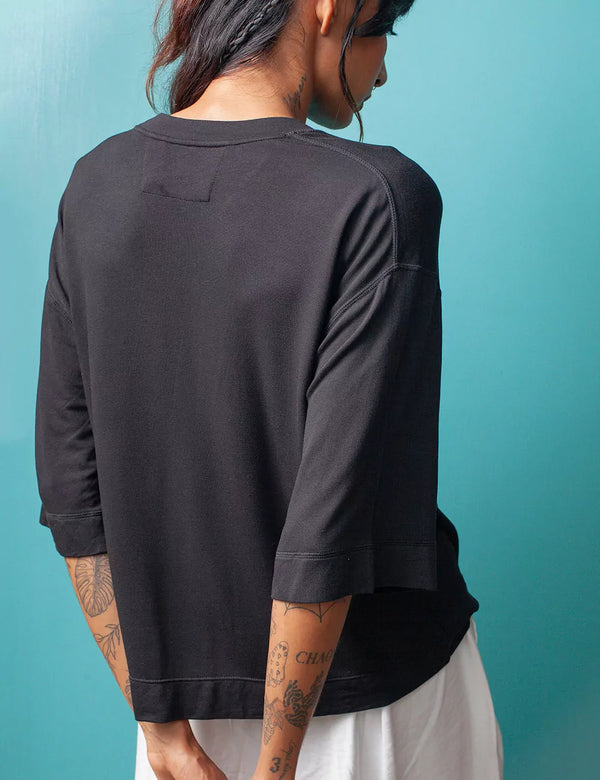 UFO black Cropped Oversize Unisex T-shirt