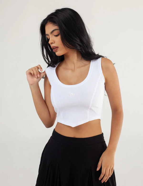 Sepiolita Women´s white Crop Top