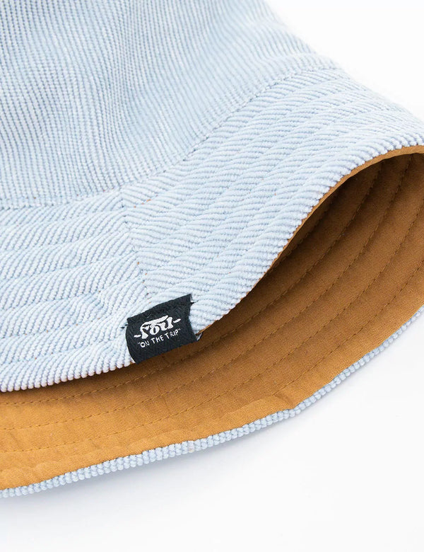 Fisher Hat duplex Sky Blue + Chocolate Unisex