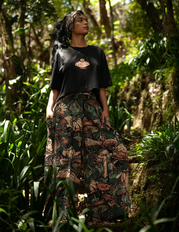 Women's Multicolor Garden Wide Leg Pants