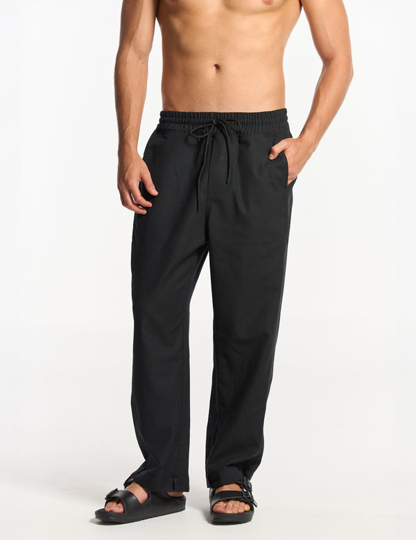 Elderberry Black Chino Pants for Men