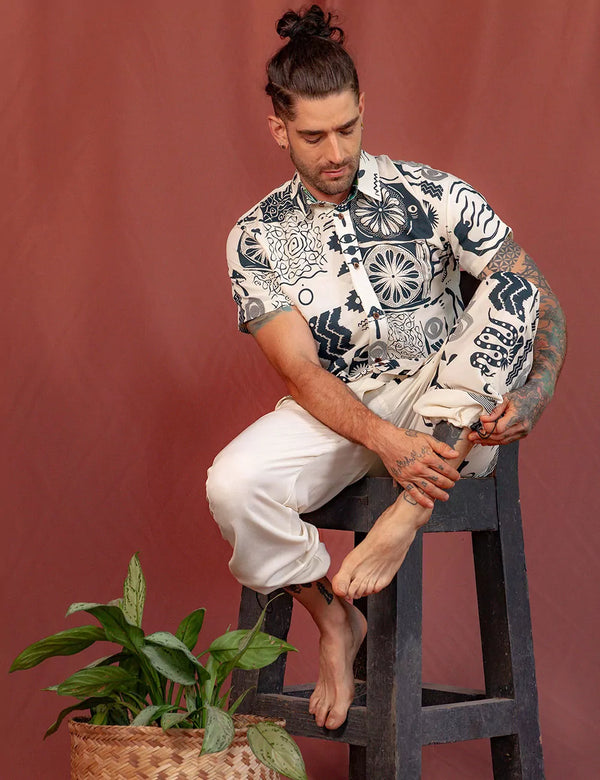 Kambo Off-white Unisex baggy pants