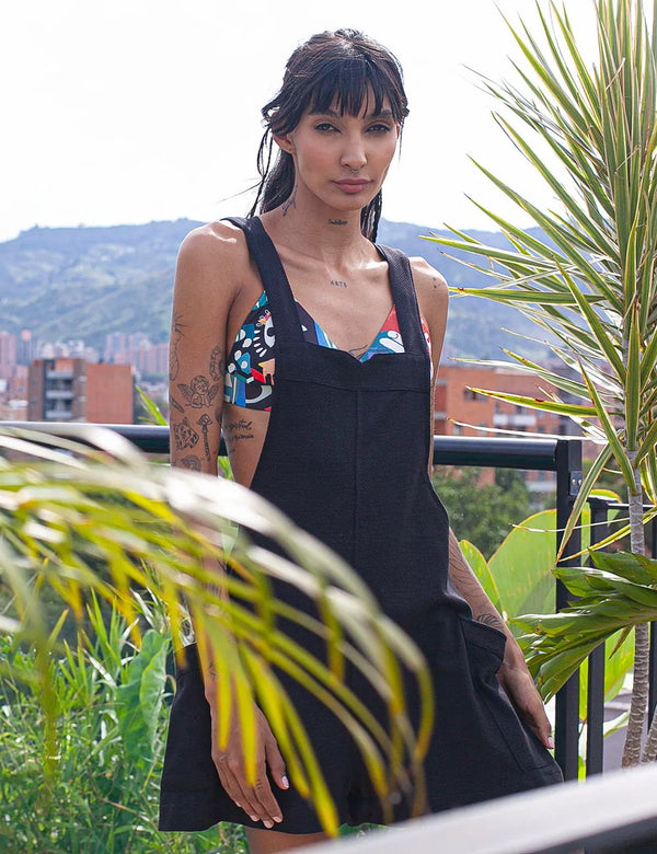 Noires Romper Straps Woman black